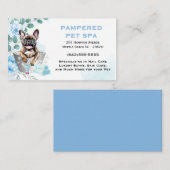 Cute Floral Blue Pet Groomer Spa Visitenkarte (Vorne/Hinten)