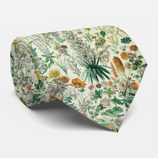 Cute Floral Botanical Drawing by Adolphe Millot Krawatte