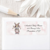Cute Floral Bunny Girl Baby Shower Address (Insitu)