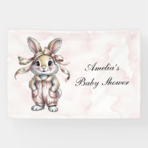 Cute Floral Bunny Girl Baby Shower