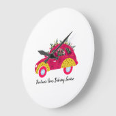 Cute Floral Colorful Große Wanduhr (Winkel)