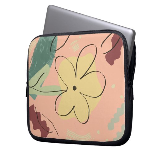 Cute Floral Design Laptop Case (Vorderseite Links)