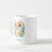 Cute Floral Dog Puppy  Kaffeetasse (Vorderseite Links)