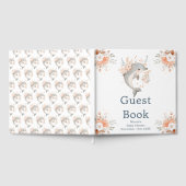 Cute Floral Dolphin Baby Shower Gästebuch (Voll)