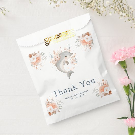 Cute Floral Dolphin Baby Shower Geschenktütchen (Versiegelt)