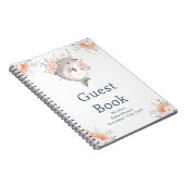 Cute Floral Dolphin Baby Shower Guest Book Notizblock (Rechte Seite)