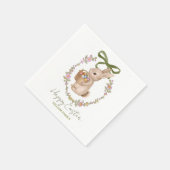 Cute Floral Easter Rabbit Serviette (Ecke)