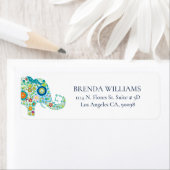 Cute Floral Elephant On White Blue Typography (Insitu)