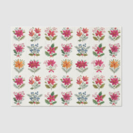 Cute Floral Folk Christmas Seidenpapier