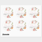 Cute floral ghost pumpkin little boo baby shower runder aufkleber (Blatt)