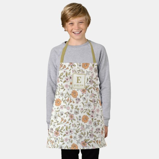 Cute Floral Girls Apron with wildflowers Schürze (Getragen)