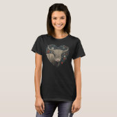 Cute Floral Highland Cow Art Valentine's Day Farm  T-Shirt (Vorne ganz)