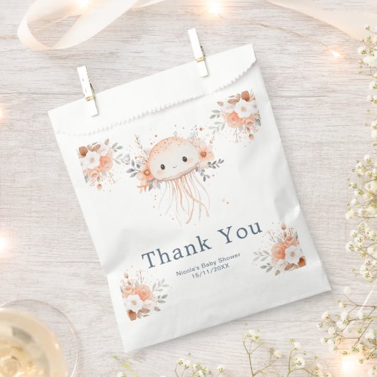 Cute Floral Jellyfish Baby Shower Geschenktütchen (Ausgeschnitten)