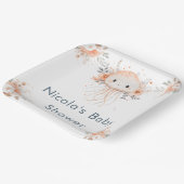 Cute Floral Jellyfish Baby Shower  Pappteller (Gewinkelt)