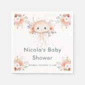 Cute Floral Jellyfish Baby Shower Serviette (Vorderseite)