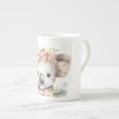 Cute Floral Koala Bear Porzellantasse (Vorderseite Rechts)