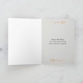 Cute floral lion Happy 1st Birthday Greeting Card Karte (Innenseite)