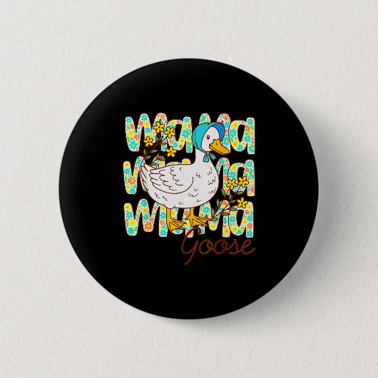 Cute Floral Mama Goose Coquette Mother's Day Silly Button (Vorderseite)