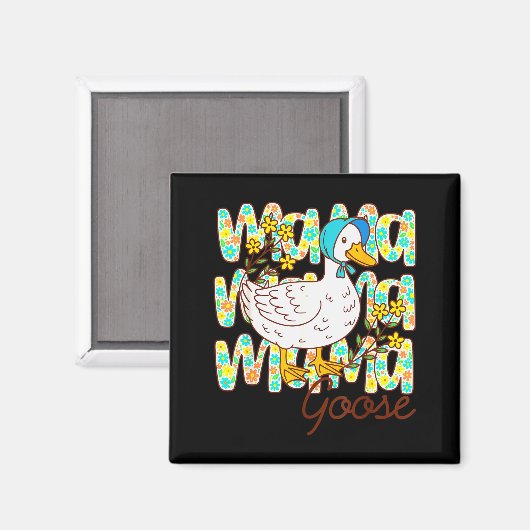Cute Floral Mama Goose Coquette Mother's Day Silly Magnet (Vorderseite/Rückseite)