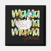 Cute Floral Mama Goose Coquette Mother's Day Silly Magnet (Vorne)