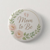 Cute Floral Mom to Be  Button (Vorderseite)