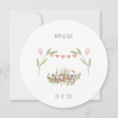 Cute Floral Mouse In Flowers With Flags Card Einladung (Vorderseite)