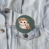 Cute Floral Owl with Bow Button (Beispiel)