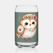 Cute Floral Owl with Bow Dosenglas (Rückseite)
