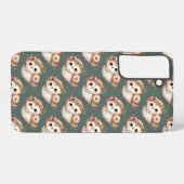 Cute Floral Owl with Bow Samsung Galaxy Hülle (Rückseite (Horizontal))