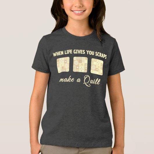 Cute & Floral Patchwork Pattern in Pastel Colours Tri-Blend Shirt (Vorderseite)