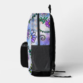 Cute Floral Pattern Monogram Name Bedruckter Rucksack (Rechts)
