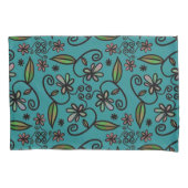 Cute Floral Pattern Teal Kissenbezug (Vorderseite-Links)