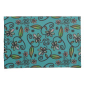 Cute Floral Pattern Teal Kissenbezug (Vorderseite-Rechts)