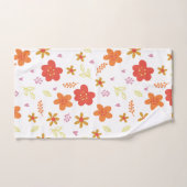 Cute Floral Pattern – Warm Retro Flowers on Black Badhandtuch Set (Handtuch)