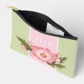 Cute floral pink and green small Bag for pens  Zubehörtasche (Offen)