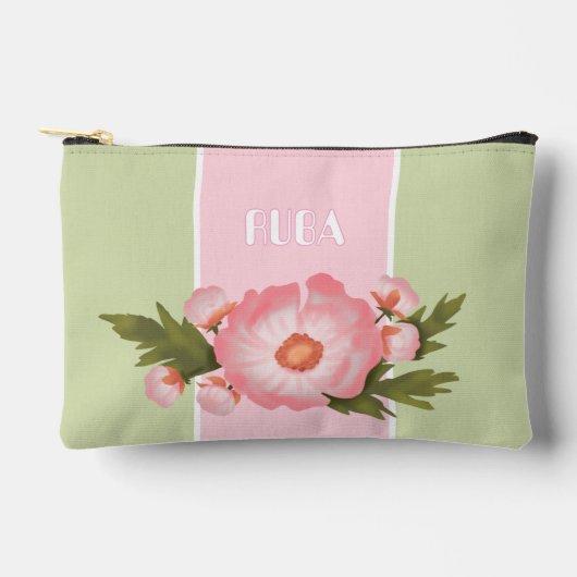 Cute floral pink and green small Bag for pens  Zubehörtasche (Vorderseite)
