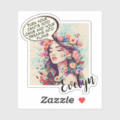 Cute Floral Pop Art ‘Make Your Dreams Into Plans’ Aufkleber (Blatt)