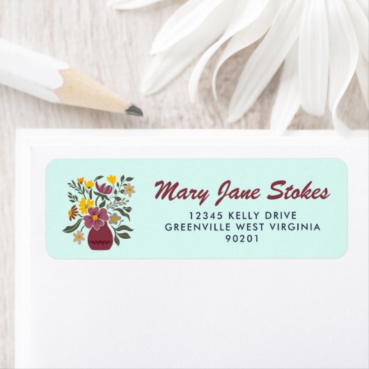 Cute Floral Return Address Label | Personalized (Insitu)