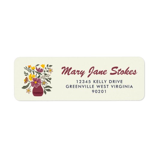 Cute Floral Return Address Label | Personalized (Vorne)