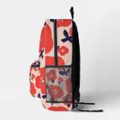 Cute Floral Seamless Pattern – Red Spring Flowers Bedruckter Rucksack (Rechts)