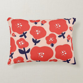 Cute Floral Seamless Pattern – Red Spring Flowers  Dekokissen