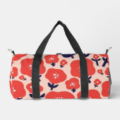 Cute Floral Seamless Pattern – Red Spring Flowers Duffle Bag (Vorderseite)