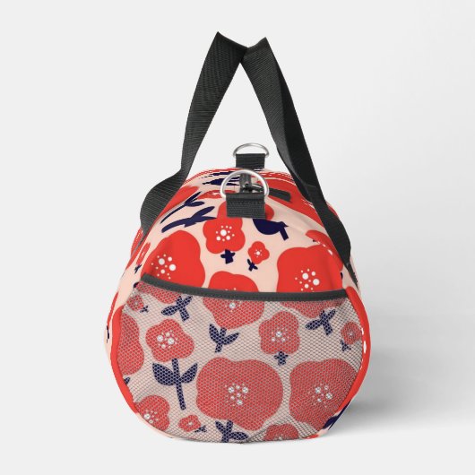 Cute Floral Seamless Pattern – Red Spring Flowers Duffle Bag (Rechts)