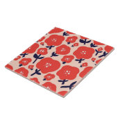 Cute Floral Seamless Pattern – Red Spring Flowers Fliese (Seite)