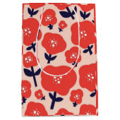 Cute Floral Seamless Pattern – Red Spring Flowers  Mittlere Geschenktüte (Vorderseite)