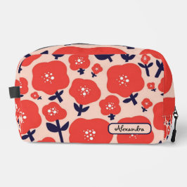 Cute Floral Seamless Pattern – Red Spring Flowers  Waschbeutel