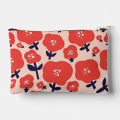 Cute Floral Seamless Pattern – Red Spring Flowers Zubehörtasche (Rückseite)