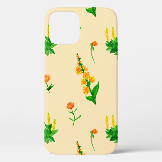 Cute floral seamless pattern with hand-drawn illus Case-Mate iPhone hülle (Rückseite)