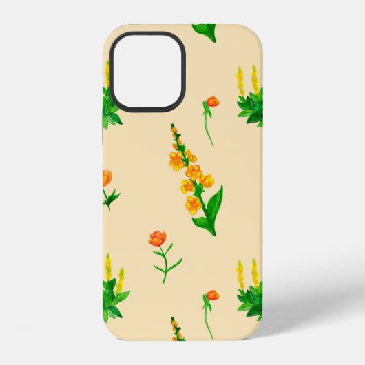 Cute floral seamless pattern with hand-drawn illus iPhone hülle (Rückseite)