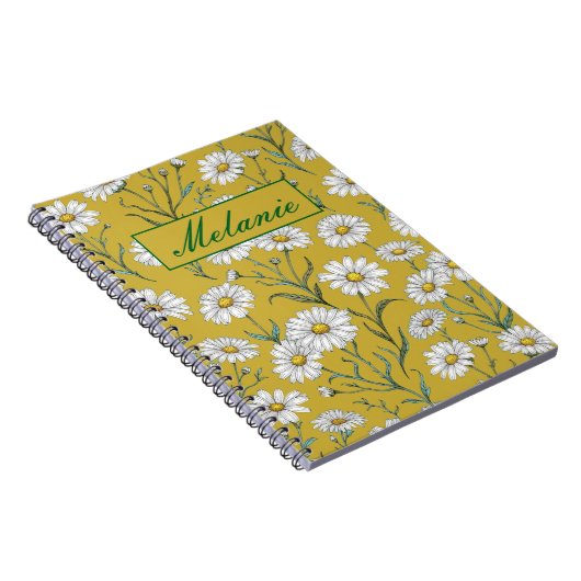 Cute Floral Spring Daisy Personalized Notebook Notizblock (Rechte Seite)
